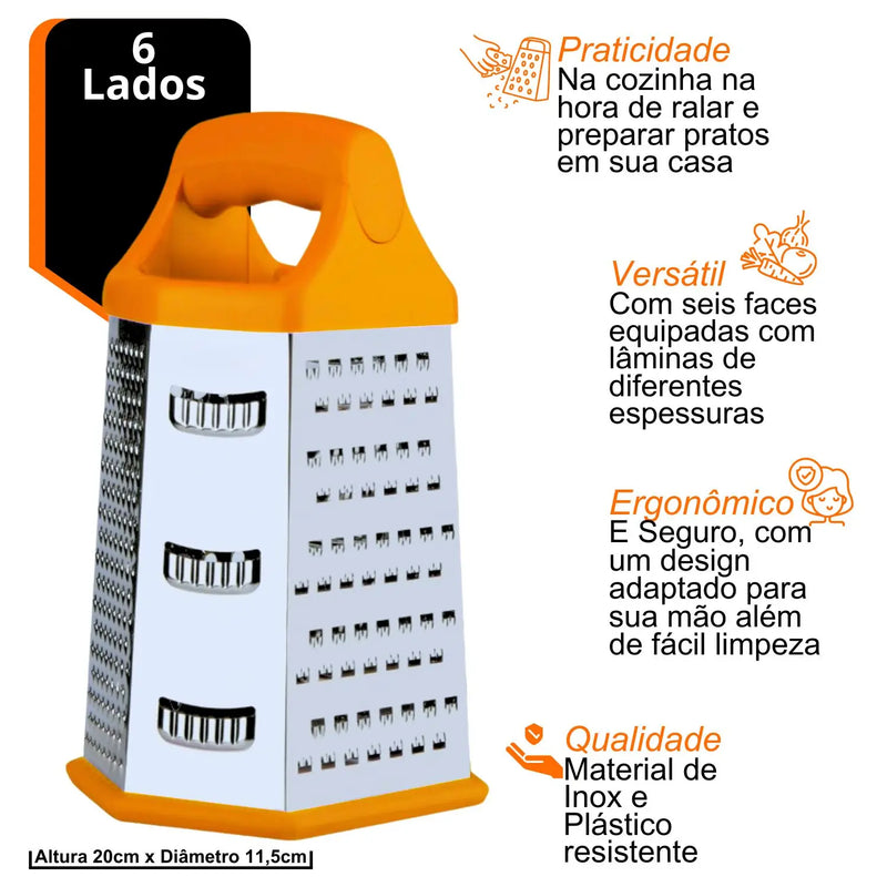 Ralador de vegetais multifuncional Manual Home Kitchen Shredder Ralador de batata 6 Sides Cutter Shredder