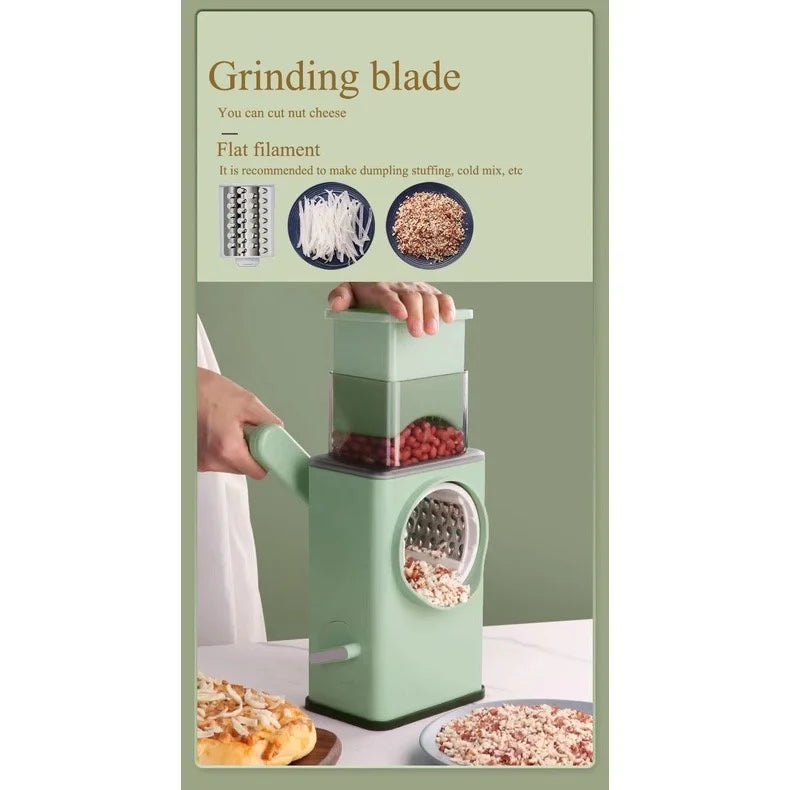 Tambor multifuncional cortador de legumes cozinha casa circular cortador de legumes ralador rotativo mão slicer cozinha